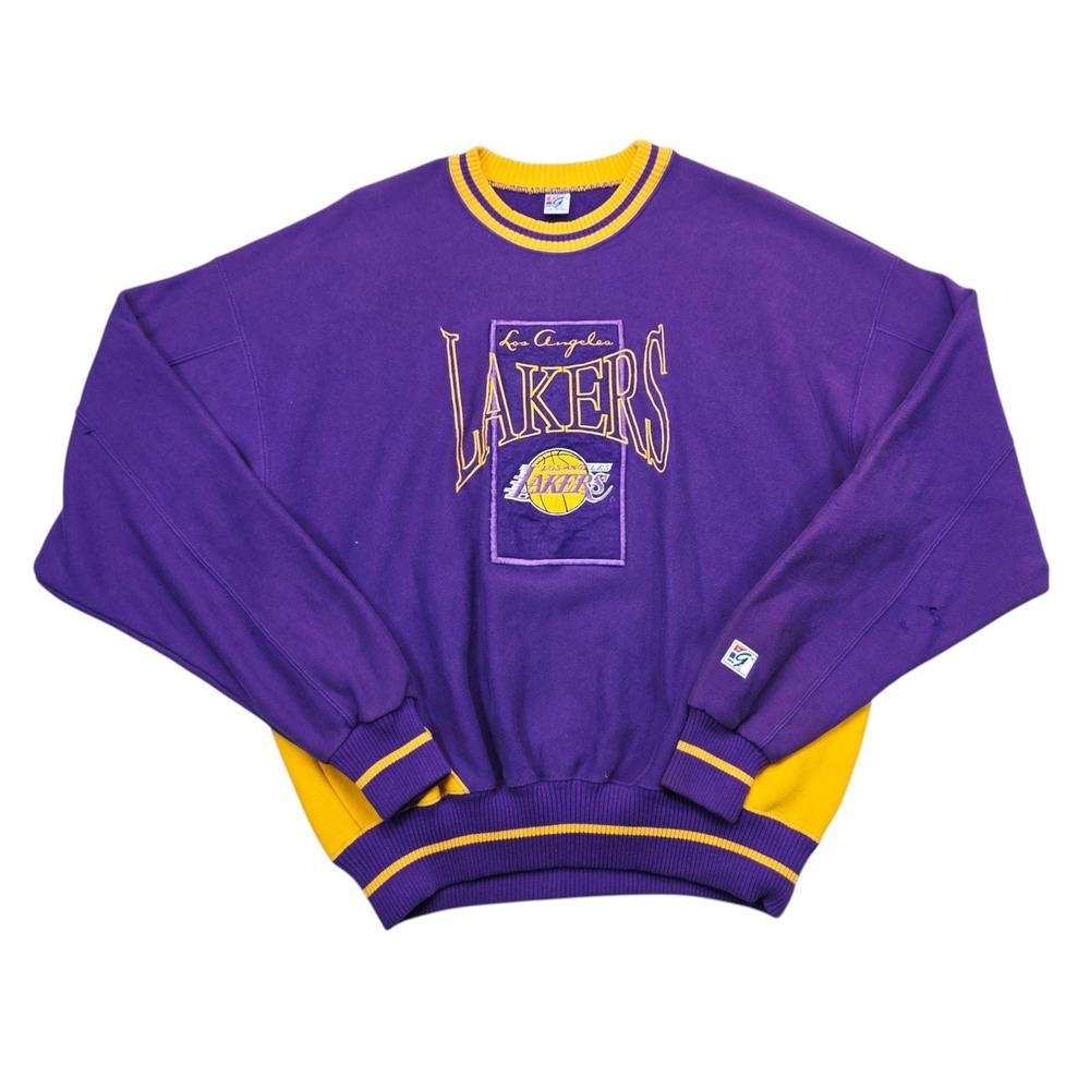 Vintage Los Angeles Lakers The Game Sweatshirt Mens XL Purple Gold NBA Made USA